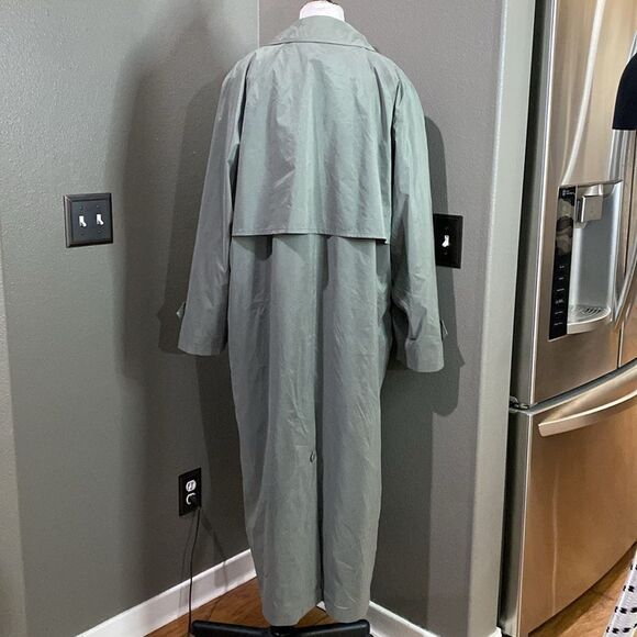 Vintage London Fog Light Spruce Green Trench Coat Removable Wool Liner - Picture 8 of 16